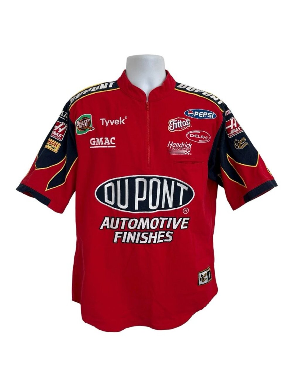 Chase Authentics Racing Flames Shirt Dupont Automotive Nascar 1/4 Zip Pullover